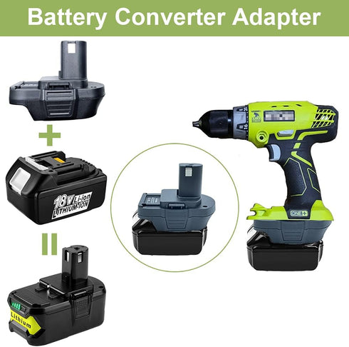 Makita 18V Lithium Battery Adapter for Ryobi 18V One+ Cordless Tool, Converts BL1860B, BL1850B, BL1840, BL1830B