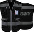 TCCFCCT Security Vest for Security Guard 9 Pockets High Visibility Reflective Safety