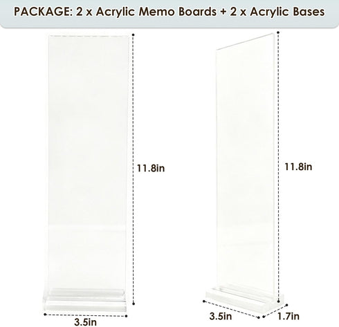 DBYANAN 2PCS Removable Monitor Memo Board Sticky Note Holder for Computer Screen Clear Message Board for Office Desk