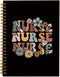 Nurse Gifts Black Hardcover College Spiral Notebook Journal, 5.5x8.3 for Work Notes, Nursing Student Graduation Gifts