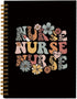 Nurse Gifts Black Hardcover College Spiral Notebook Journal, 5.5x8.3 for Work Notes, Nursing Student Graduation Gifts