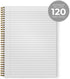 Floral Bouquet Spiral Notebook, 8.5" x 11" Journal, 120 College Ruled Pages, Durable Gloss Laminated Softcover, Gold