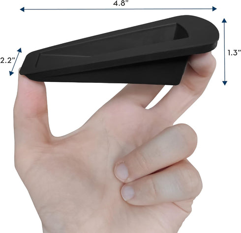 S&T INC. Heavy Duty Rubber Door Stopper - Black, 4.8 in. x 2.2 in. x 1.3 in, 4 Pack