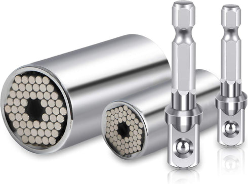 Spurtar Universal Socket Set (11-32mm 7-19mm) Multi-Function Tool, 4Pcs Set for Unscrewing Bolts