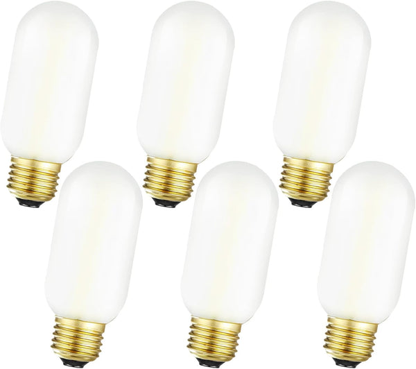 Leools E26 LED Bulb, 6W Equivalent 60 Watt Dimmable Daylight 4000K, Frosted Glass, Pack of 6
