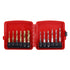 12pcs Metric & Inch Tap Drill Bits M3-M10 Hex Shank Plated HSS with Red Case for Tapping Various Threads