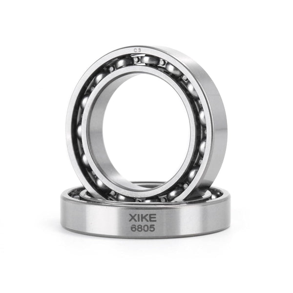 XIKE 2 Pcs 6805 C3 Deep Groove Bearing, Chrome Steel Open C3 Clearance Bearing for Industrial Wheels and Equipment