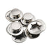 6PCS Axle Push Nut Fastener Axle Cover Nut Silver Spring Steel Push Nut Cover Stud for Lawn Mower and Wheelbarrow and Rolling Trash Cans