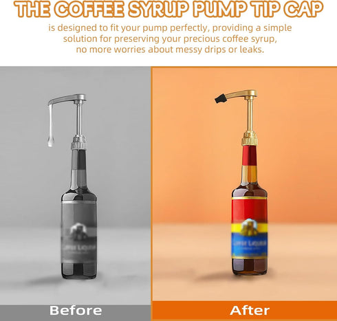 SeewtLice 10 Pcs Coffee Syrup Pump Tip Cap Pourer Covers Rubber Caps Fits for Syrup Pump, Pour Dispenser, Oil Liquor