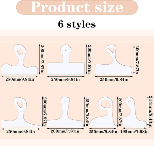 hidyuuoo 7 3 Pcs Charcuterie Board Template Acrylic Router Template Cutting Board for Woodworking Thick Handle with Pcs