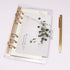 Clear A6 Binder Cover Gold, 6 Rings PVC Binders, Loose Leaf Folders, Refillable Soft Notebook Shell Protector