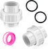 2 inch PVC Coupling Pipe Fitting - 2 inch Female Thread PVC Union Coupling, 2PCS for Swimming Pools and Outdoor Plumbing