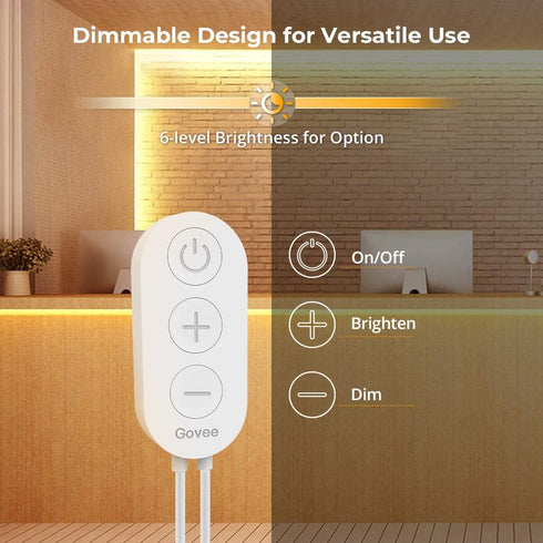 300 3000K Dimmable 16.4ft Govee Warm White LED Strip Lights, Bright LEDs, Light Strip with Control Box, LED Lights
