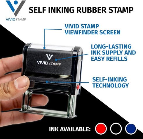 Sample Self Inking Rubber Stamp (Black Ink) - Medium Size