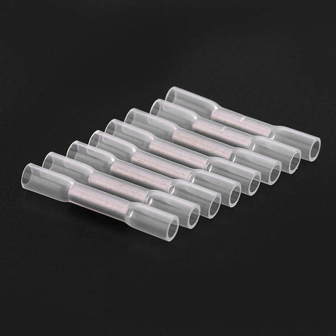 Heat Shrink Butt Connectors, 100pcs 26-24AWG Waterproof Insulated Electrical Wire Crimp Terminals Kits for Marine