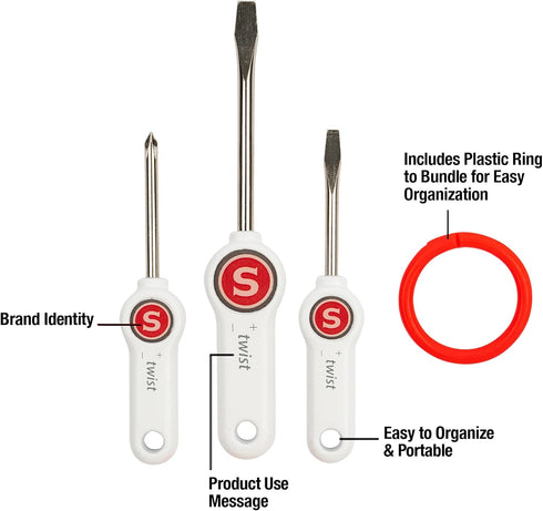 SINGER 3-Piece Screwdriver Set - 2 Flat Head & 1 Phillips Head Included