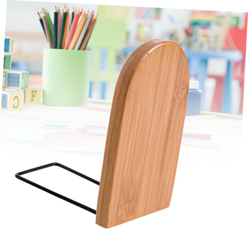 Retractable Bamboo Bookends - Elegant Desk Organizer for Home and Office