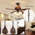 2Pcs Ceiling Fan Pull Chain Set, 12 Inches Decorative Beaded Ball Chain Extender with Connector (Red Copper)
