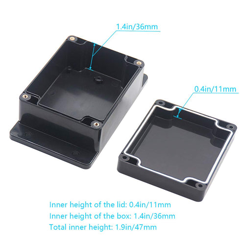 Zulkit Junction Box, Universal Electrical Boxes Project Enclosure, ABS Plastic Dustproof Waterproof IP65 with Fixed