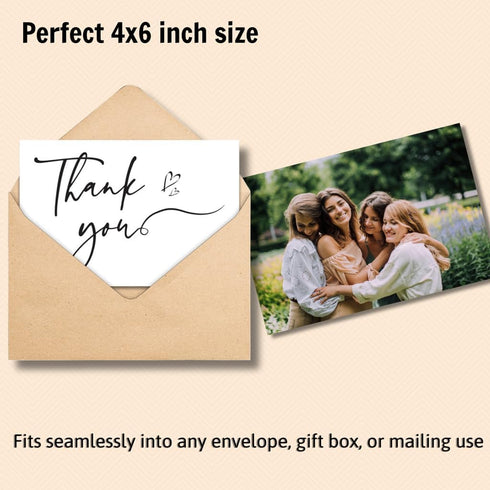 Kerpa 60 Pack 4x6 Inch Thank You Cards Bulk with Kraft Envelopes and Stickers Elegant Minimalist Designs, Perfect