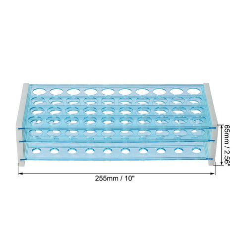 uxcell Detachable Polypropylene Test Tube Holder Rack 40 Hole for 15-18mm Tubes Light Blue