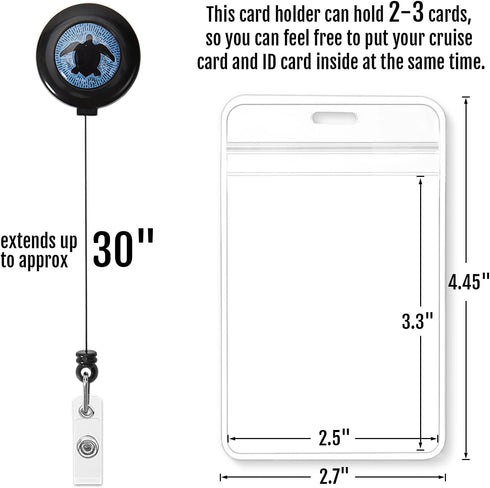 MNGARISTA Retractable Cruise Lanyard for Ship Cards, Waterproof ID Holder, 2 Pack, Anchor