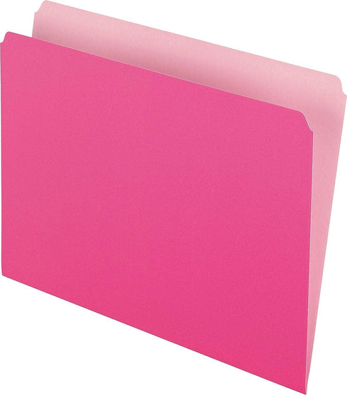Pendaflex 152PIN Colored File Folders, Straight Cut, Top Tab, Letter, Pink/Light Pink, Box of 100 by Pendaflex
