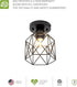 5.7" E26 120V 2 Pack ASD Black Semi Flush Mount Ceiling Light Fixture - ETL Modern Light Fixtures Ceiling Mount, Semi