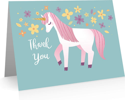 Little Notes by Comptime (12 Unicorn Thank You Cards Cards and Blank Envelopes)