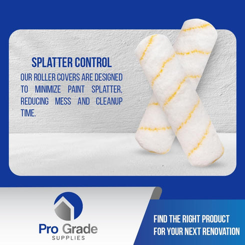 Pro Grade Paint Roller Covers - 1/2 X 9 Inch Microfiber - 5 Pack