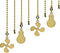 Ceiling Fan Pull Chain Set, 4 Pieces Bulb and Fan Pattern, 12 Inch Ceiling Fan Chain Extender with Ball Connector