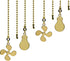 Ceiling Fan Pull Chain Set, 4 Pieces Bulb and Fan Pattern, 12 Inch Ceiling Fan Chain Extender with Ball Connector