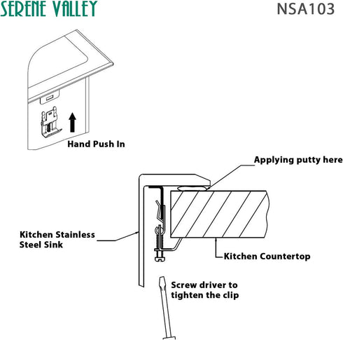 Serene Valley Topmount Sink Clips, Heavy-Duty Kitchen Sink Brackets and Supports, 10pcs Kit NSA103