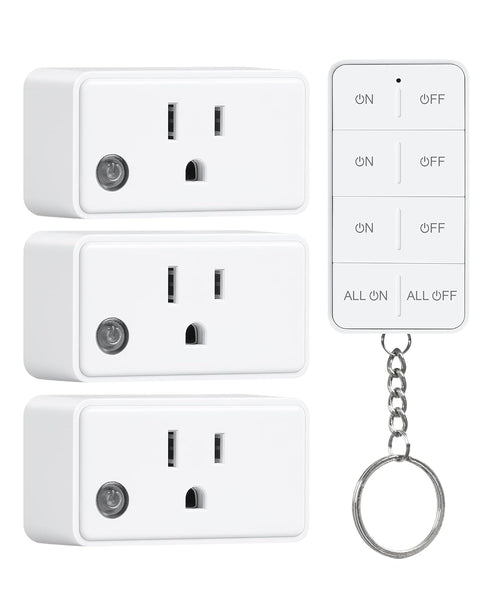 Remote Control Outlet with All On/Off Switch, 200FT Long Range Wireless Light