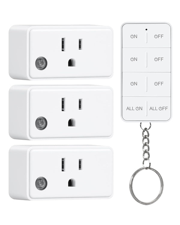Remote Control Outlet with All On/Off Switch, 200FT Long Range Wireless Light