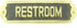 Renovators Supply Manufacturing Solid Brass Restroom Sign, 10 3/4 In. X 2 1/8 In., Lacquered Finish with Mounting