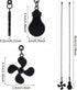 Ymapinc 2pcs 13inch Bulb Ceiling Fan Pull Chain Ornaments, Black Fan Pulls Decorative Chain for Ceiling Light, Extender