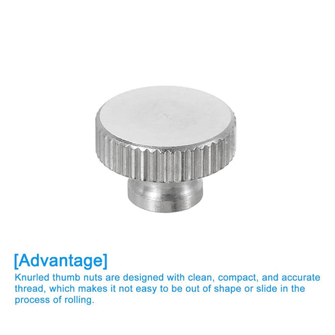 uxcell 6Pcs M3 x D11mm x H7mm Stainless Steel Knurled Thumb Nuts, Silver Fasteners for 3D Printer Parts