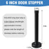 KOLAKO 6 Inch Door Stops, Wall Mount, Brushed Stainless Steel Extra Long Doorstops with Sound Dampening Rubber Tip