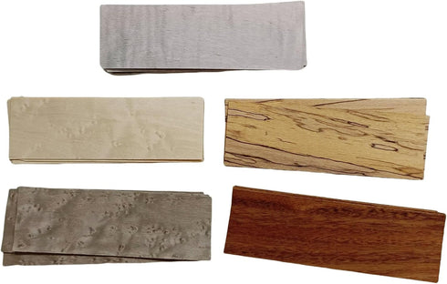 Sheet,1.5" x5.5",50 1/60" Unfinished Exotic Fingerboard Wood Veneer Pieces Without Paper Thickness,Ideal