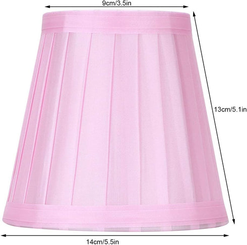 6Pcs E14 Chandelier Lampshade, Household Modern Clip On Fabric Lampshade Small Lamp Shade Pink Droplight Wall Lamp