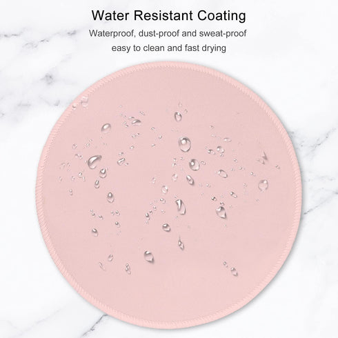 Hsurbtra Premium-Textured Small Round Mouse Pad, 8.7 x 8.7 Inch Pink, Anti-Slip Waterproof Rubber for Office