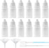12PCS 3ML White Plastic Empty Squeezable Dropper Bottles, Refillable Containers with Screw Cap and Plug (3ML)