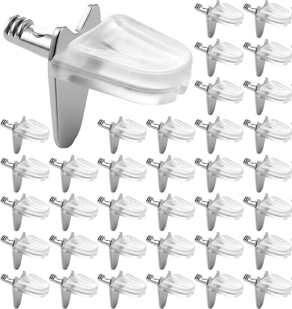 RiseDirectly 30PCS 3mm L-Shaped Shelf Support Pegs, Bracket Pins for Cabinet, Bookshelf, Closet,