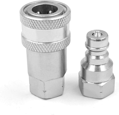 1/4" NPT Thread ISO A Hydraulic Quick Connect Coupling Coupler with Dust Caps