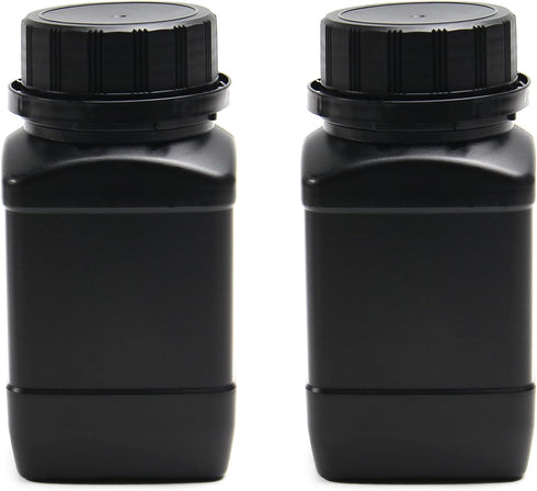 Othmro 2Pcs 8.5oz Plastic Lab Chemical Reagent Bottles 250ml Wide Mouth Round Storage Containers with Cap for Food