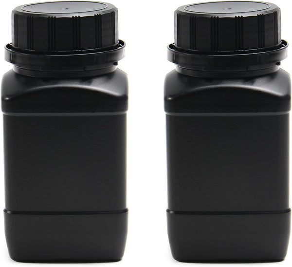 Othmro 2Pcs 8.5oz Plastic Lab Chemical Reagent Bottles 250ml Wide Mouth Round Storage Containers with Cap for Food