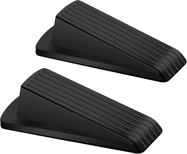 Door Stoppers 2 Pack - Premium Rubber Door Stoppers for Bottom of Door Security, Heavy Duty Wedge for Carpet