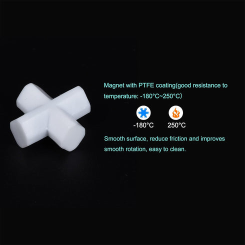 MECCANIXITY Magnetic Stirrer Mixer Stir Bar Rod - 20mm Cross Shape PTFE Coating Magnet for Laboratory (3Pcs)