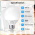 Bulbs G25 Bulbs 60W 5000K 800LM, E26 Non-Dimmable, 8-Pack GvvooHome Vanity Light for Bathroom, LED Globe Light